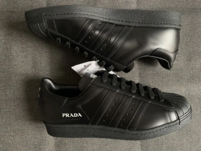 Pre-owned Adidas X Prada Superstar Triple Black Shoes