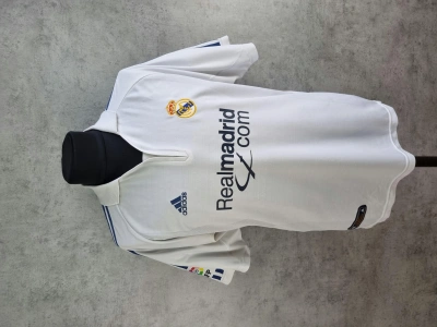 Pre-owned Adidas X Real Madrid Zidane Real Madrid Adidas Rmcf Embroidered Logo Jersey Tee In Dirty White