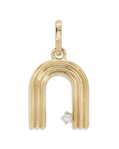Adina Reyter 14k Yellow Gold Diamond Groovy B Initial Pendant, 0.06 Tcw