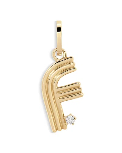 Adina Reyter 14k Yellow Gold Diamond Groovy B Initial Pendant, 0.06 Tcw