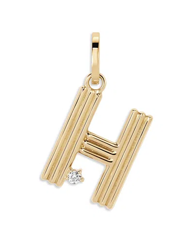 Adina Reyter 14k Yellow Gold Diamond Groovy B Initial Pendant, 0.06 Tcw