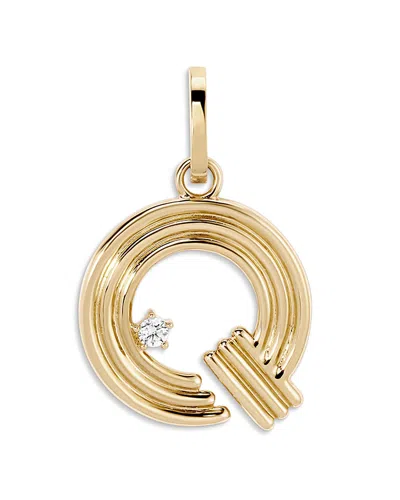 Adina Reyter 14k Yellow Gold Diamond Groovy B Initial Pendant, 0.06 Tcw
