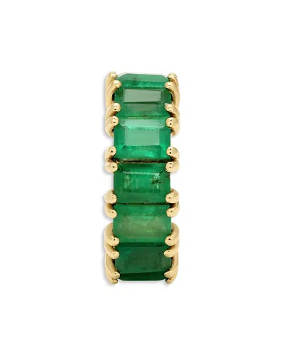 Adina Reyter 14k Yellow Gold Emerald Baguette Big Bead Pendant In Green