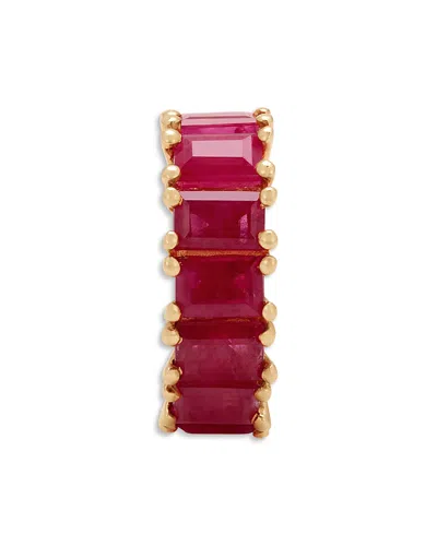 Adina Reyter 14k Yellow Gold Ruby Baguette Big Bead Pendant In Red
