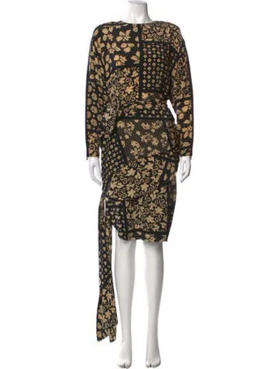 Pre-owned Adolfo Dominguez Floral Print Knee-length Dress In Multicolor
