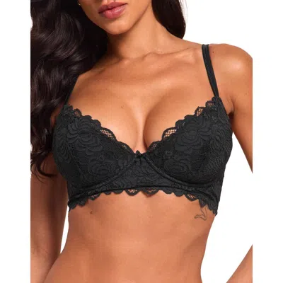 Adore Me Laurelyne Push Up Plunge Bra In Black