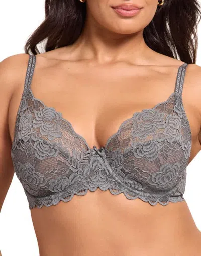 Adore Me London Unlined Full Coverage Bra In Gray