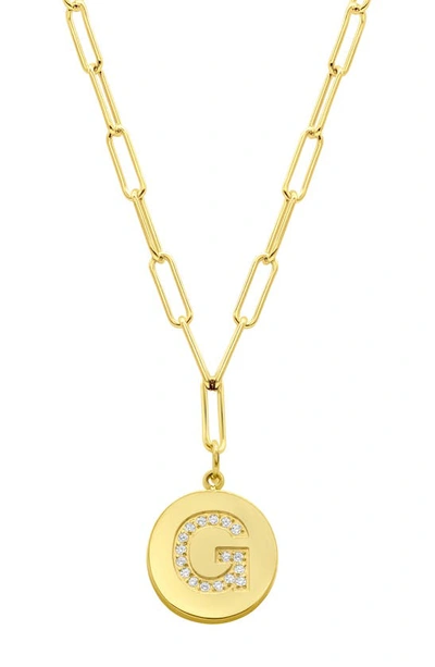 Adornia 14k Gold Plated Pavé Initial Pendant Necklace In Gold-g