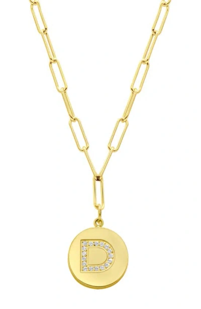 Adornia 14k Gold Plated Pavé Initial Pendant Necklace In Gold-d