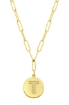 Adornia 14k Gold Plated Pavé Initial Pendant Necklace In Gold-t