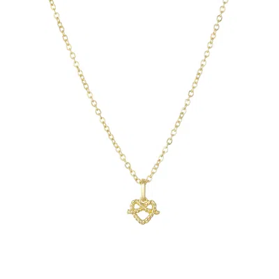 Adornia 14k Gold Plated Pretzel Heart Necklace