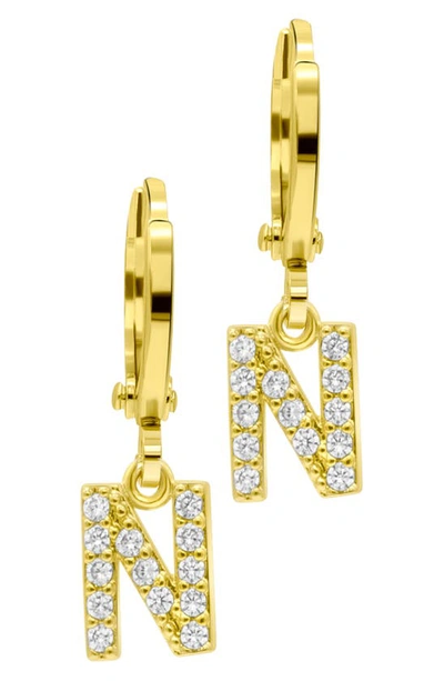 Adornia Crystal Initial Drop Earrings In Gold