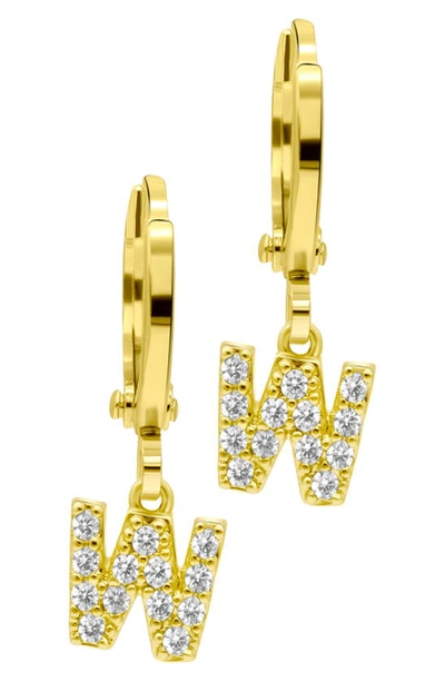 Adornia Crystal Initial Drop Earrings In Gold-w