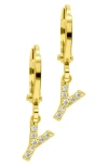 Adornia Crystal Initial Drop Earrings In Gold-y