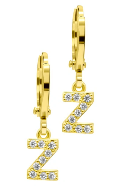 Adornia Crystal Initial Drop Earrings In Gold-z