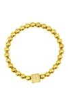 Adornia Crystal Initial Stretch Bracelet In Gold-d