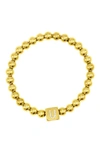 Adornia Crystal Initial Stretch Bracelet In Gold-u