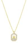 Adornia Crystal Mother Of Pearl Initial Pendant Necklace In Gold-a