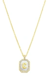 Adornia Crystal Mother Of Pearl Initial Pendant Necklace In Gold-c