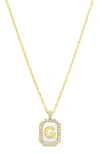 Adornia Crystal Mother Of Pearl Initial Pendant Necklace In Gold-g