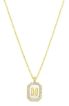 Adornia Crystal Mother Of Pearl Initial Pendant Necklace In White- H