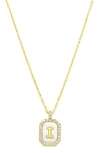 Adornia Crystal Mother Of Pearl Initial Pendant Necklace In Gold-i
