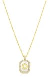 Adornia Crystal Mother Of Pearl Initial Pendant Necklace In Gold-o