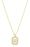 Adornia Crystal Mother Of Pearl Initial Pendant Necklace In White- U