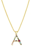Adornia Cz Initial Pendant Necklace In Gold-a