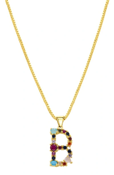 Adornia Cz Initial Pendant Necklace In Gold-b