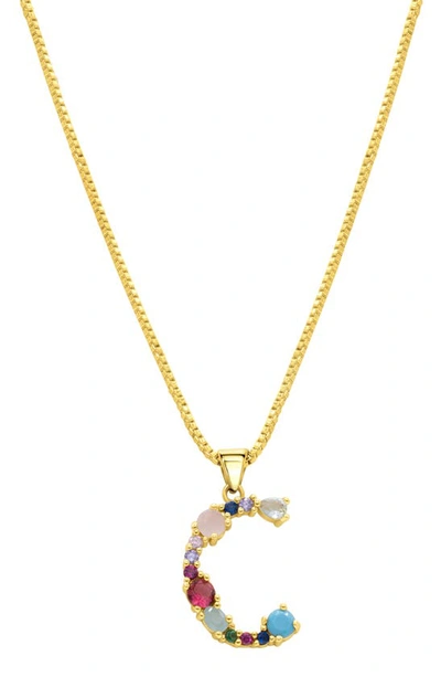 Adornia Cz Initial Pendant Necklace In Gold-c