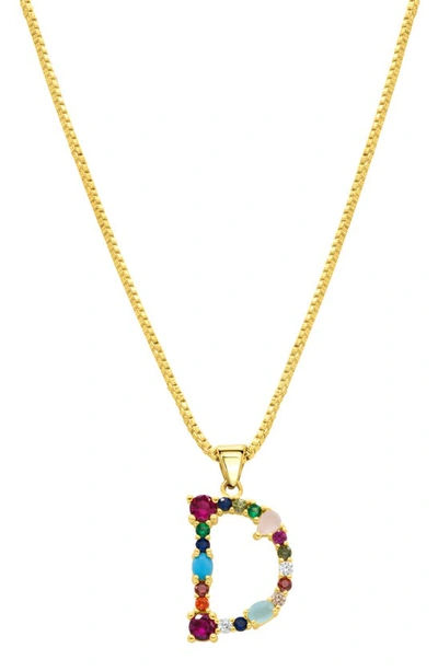 Adornia Cz Initial Pendant Necklace In Gold-d
