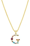 Adornia Cz Initial Pendant Necklace In Gold-g