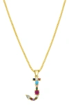 Adornia Cz Initial Pendant Necklace In Gold- J
