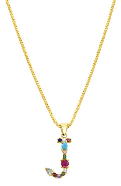 Adornia Cz Initial Pendant Necklace In Gold- J