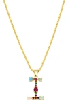 Adornia Cz Initial Pendant Necklace In Gold- I