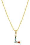 Adornia Cz Initial Pendant Necklace In Gold-l