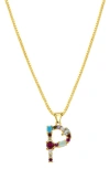 Adornia Cz Initial Pendant Necklace In Gold-p