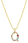Adornia Cz Initial Pendant Necklace In Gold-q