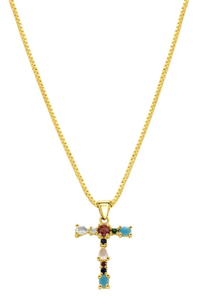 Adornia Cz Initial Pendant Necklace In Gold- T