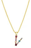 Adornia Cz Initial Pendant Necklace In Gold- V