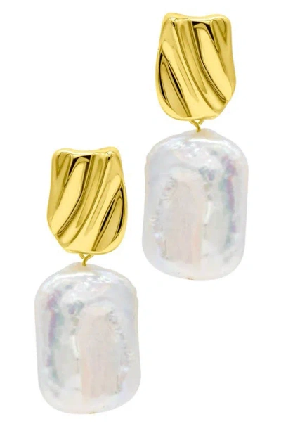 Adornia Freshwater Pearl Drop Earrings In Gold