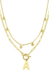 Adornia Initial Pendant Layered Chain Necklace In Gold-a
