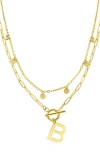 Adornia Initial Pendant Layered Chain Necklace In Gold-b