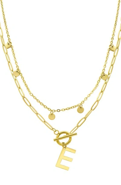 Adornia Initial Pendant Layered Chain Necklace In Gold-e
