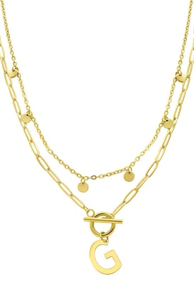 Adornia Initial Pendant Layered Chain Necklace In Gold-g