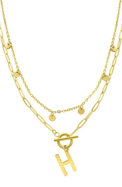 Adornia Initial Pendant Layered Chain Necklace In Gold-h