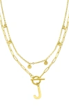 Adornia Initial Pendant Layered Chain Necklace In Gold-j