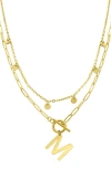 Adornia Initial Pendant Layered Chain Necklace In Gold-m