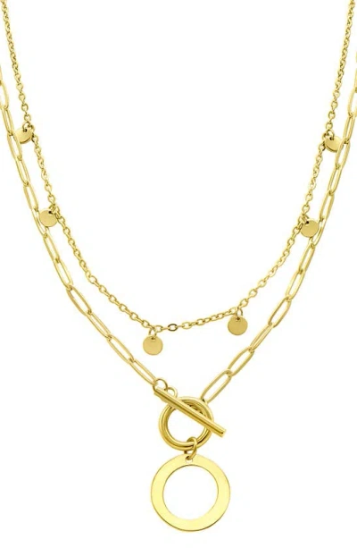 Adornia Initial Pendant Layered Chain Necklace In Gold-o